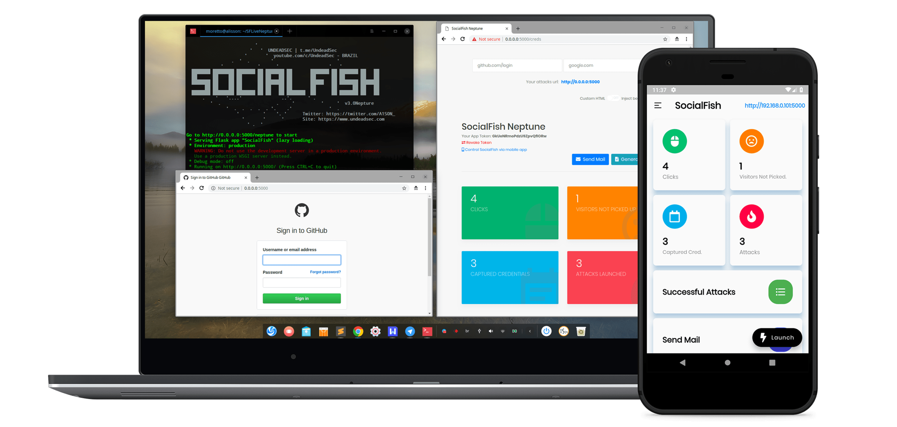GitHub UndeadSec/SocialFish Phishing Tool & Information Collector