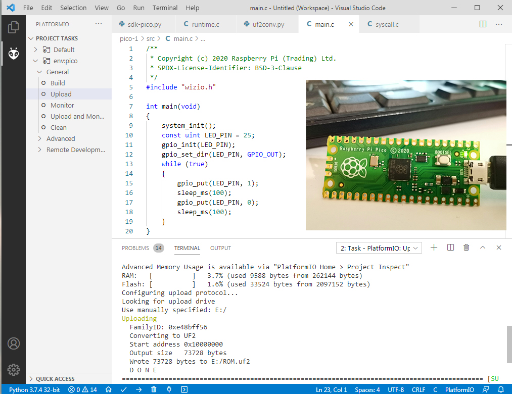 Raspberry Pi Pico development platform for PlatformIO PythonRepo