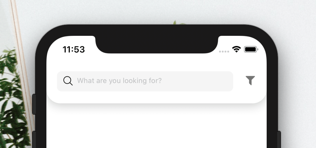 React Native Header Search Bar