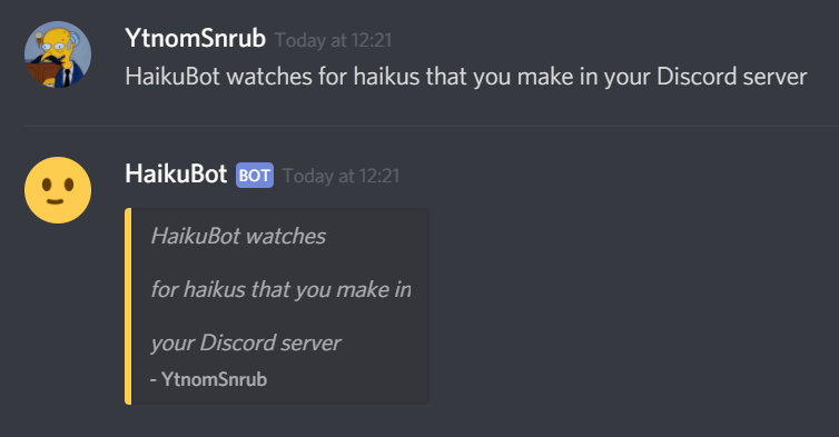 HaikuBot Discord Bots Top.gg