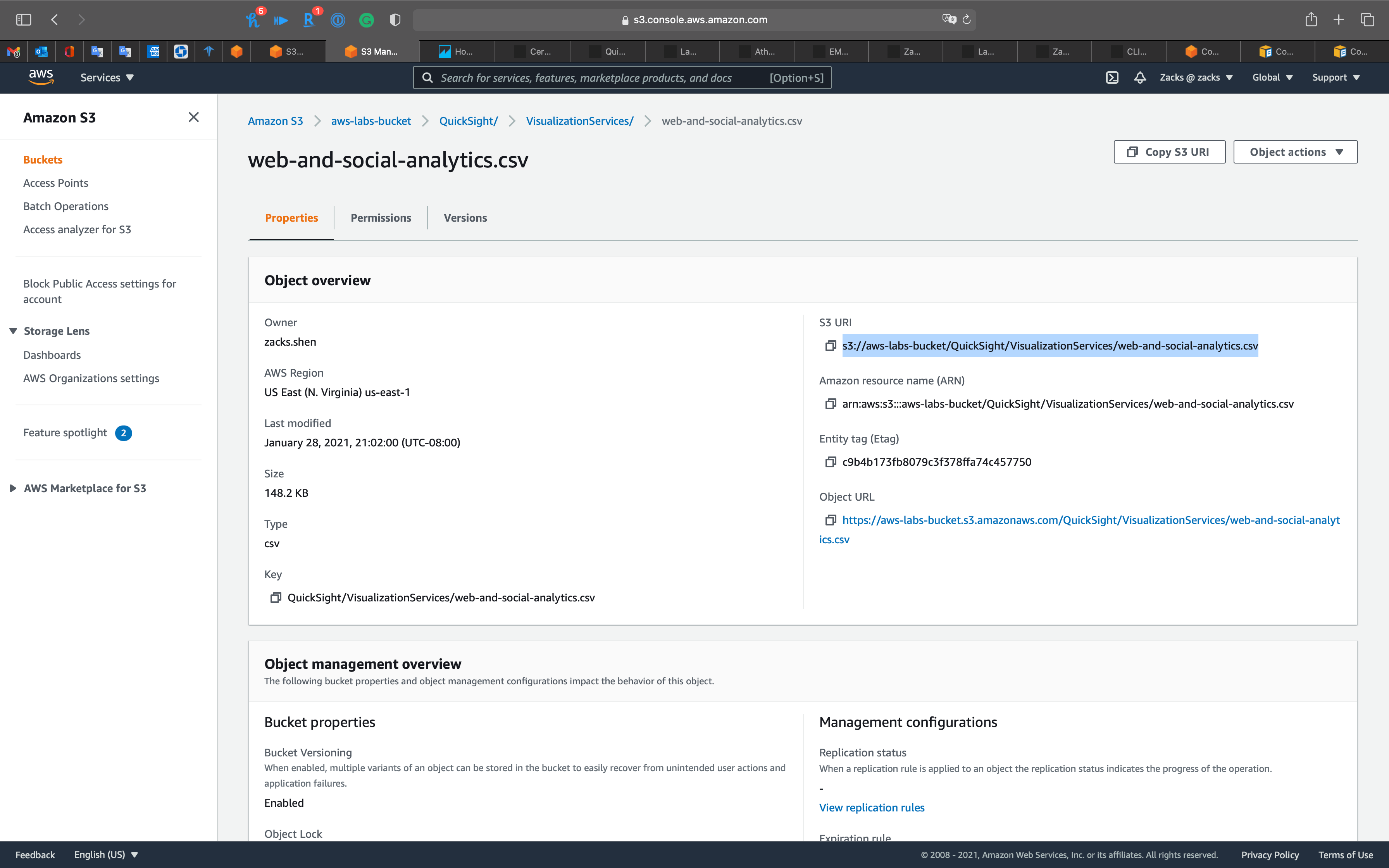 AWS QuickSight Lab | Zacks Blog