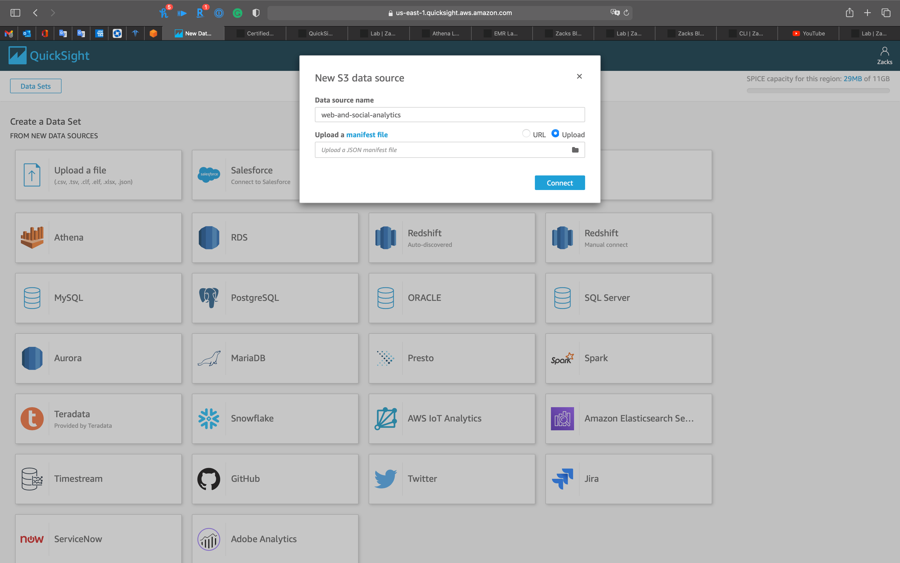 AWS QuickSight Lab | Zacks Blog