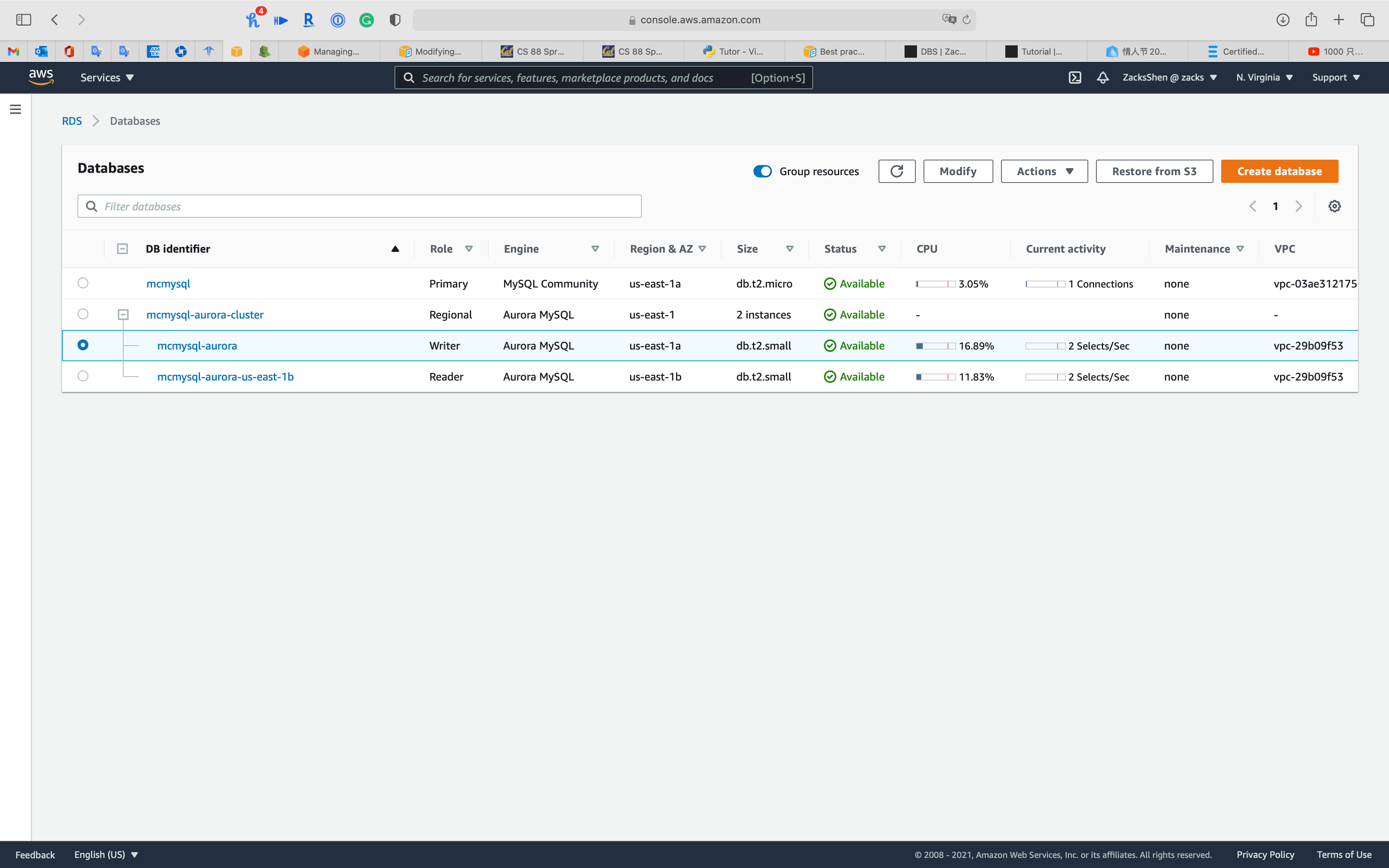 AWS Aurora Zacks Blog