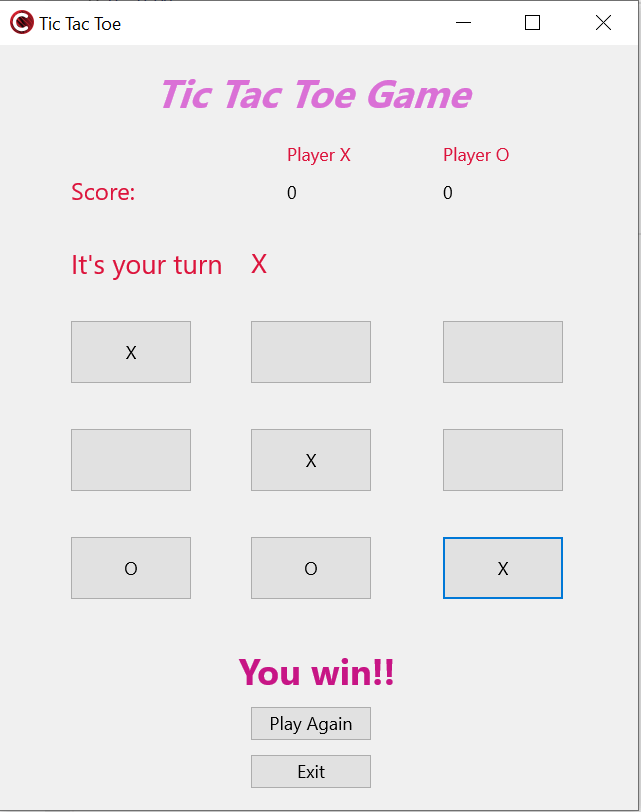 GitHub a7med3laa/GUICTicTacToe GUI TicTacToe Game application