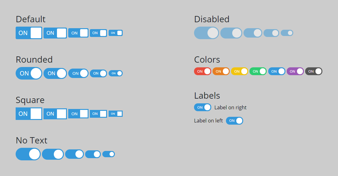 A pure CSS toggle switch for form input checkboxes