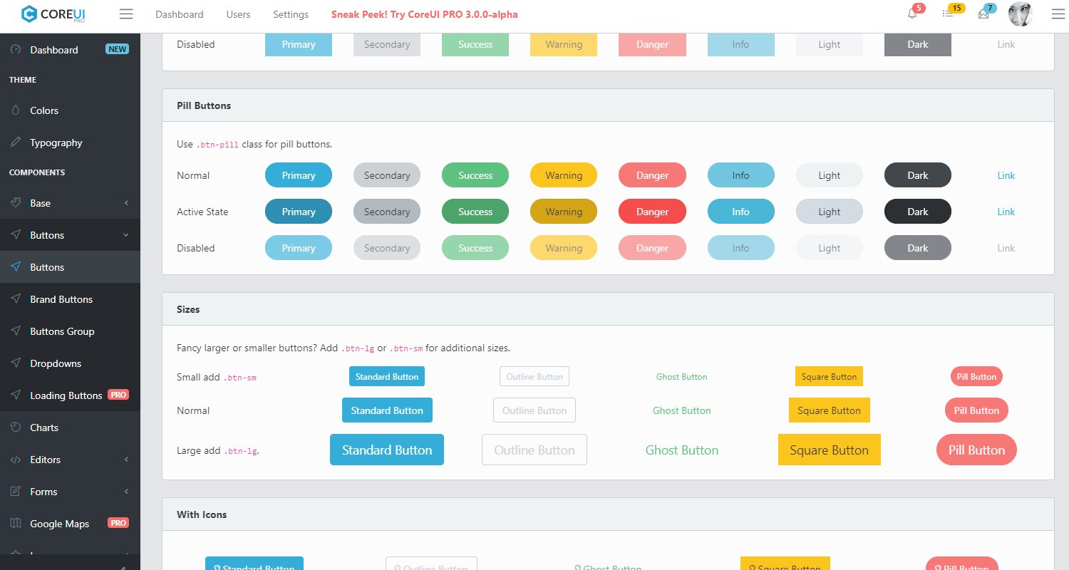 Free Dashboard CoreUI Admin Dashboards