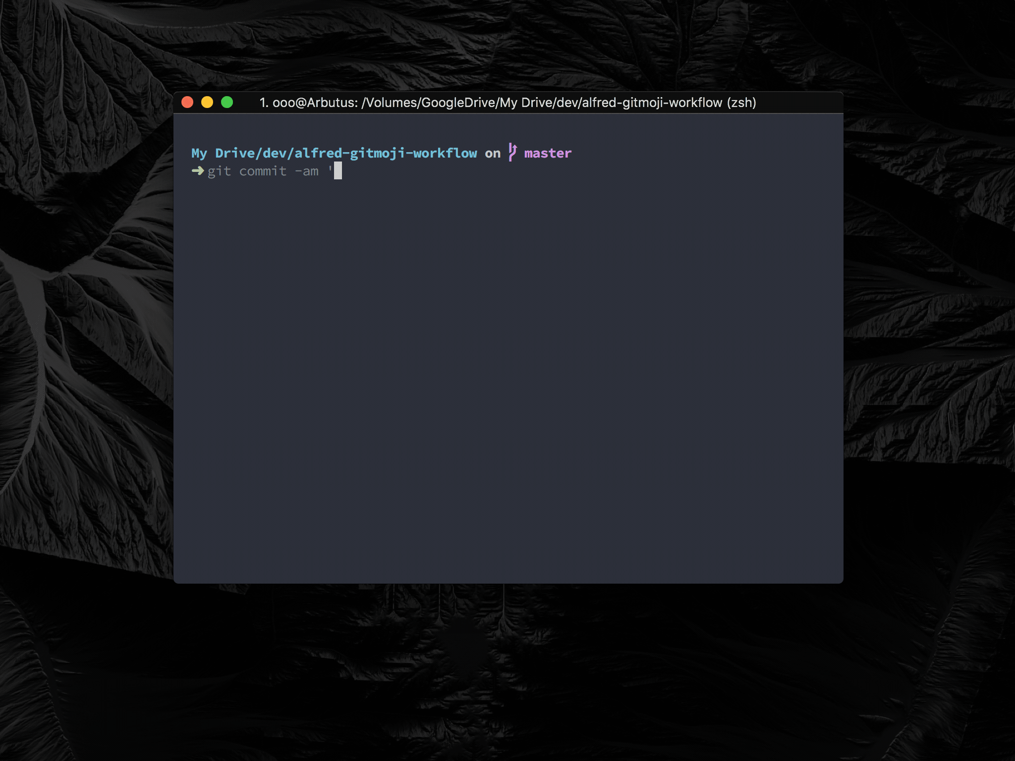 Alfred Gitmoji Workflow