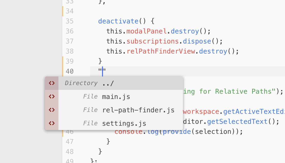 GitHub ajnauleau/relpathfinder AtomPackage Gives suggestions of
