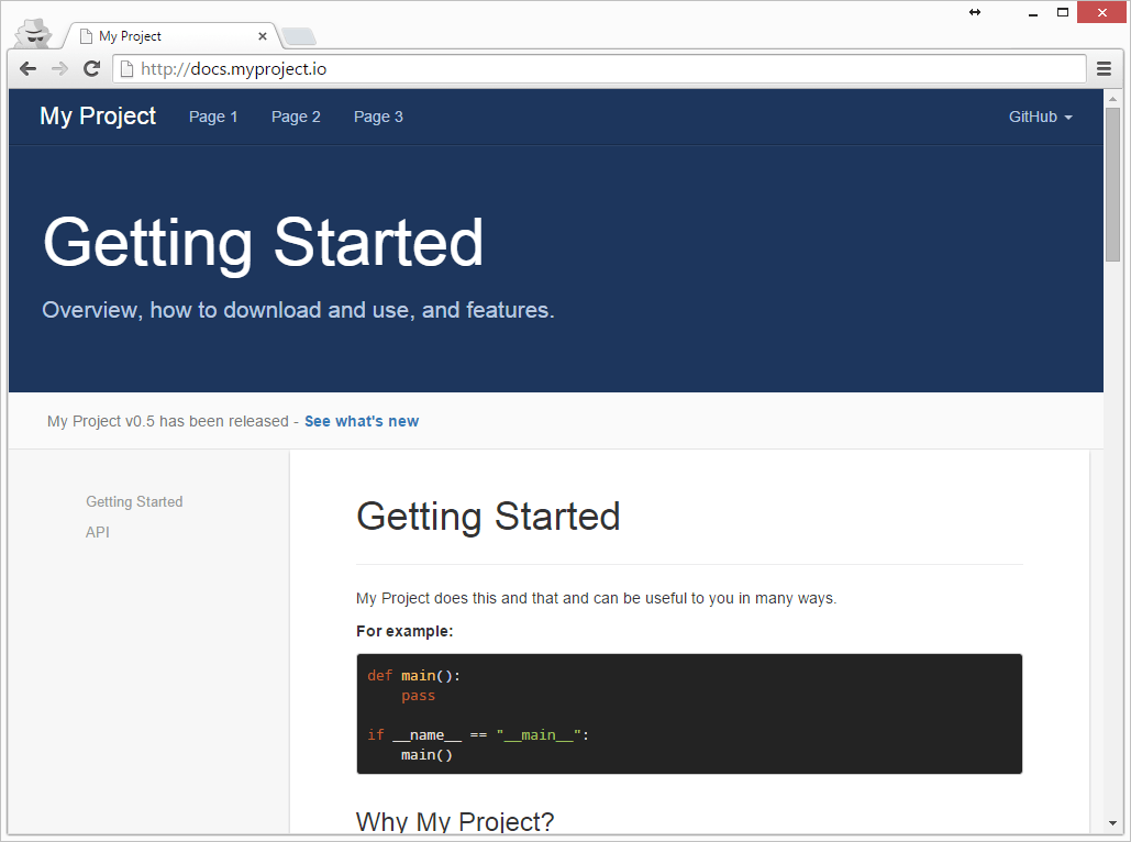 GitHub alongubkin/apidocstemplate API documentation site template