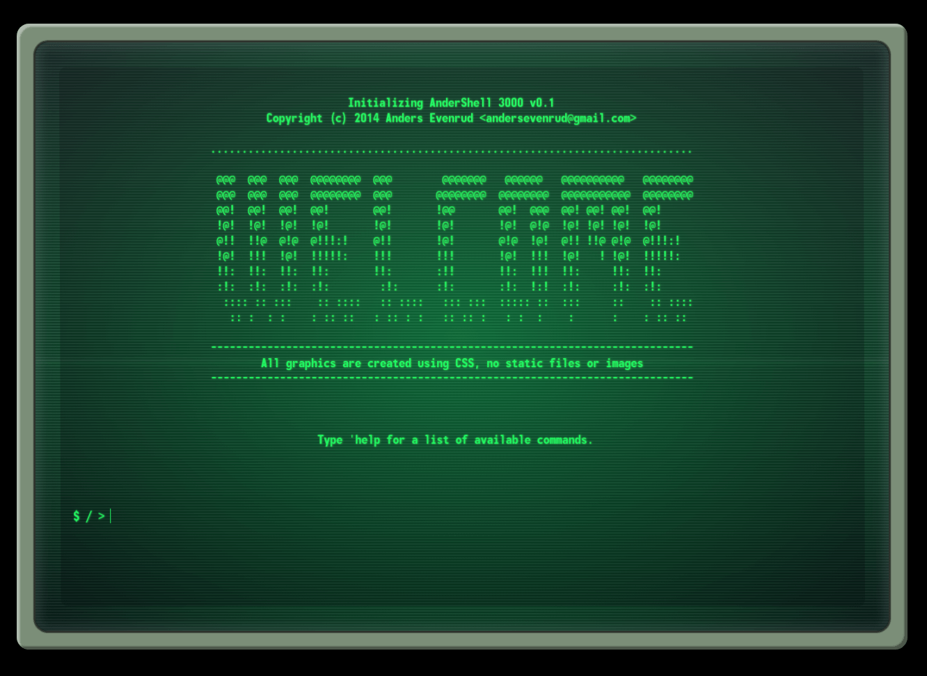 GitHub andersevenrud/retrocssshelldemo AnderShell 3000 Retro