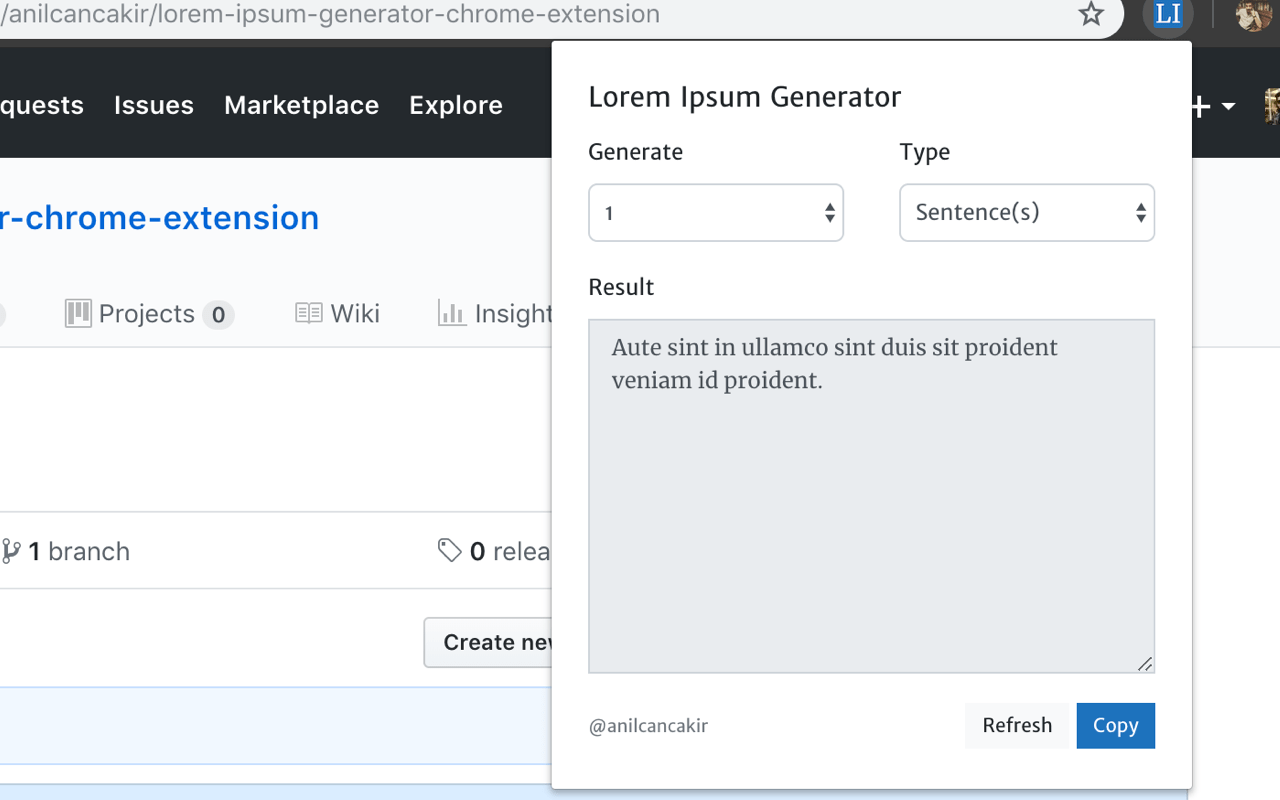 GitHub anilcancakir/loremipsumgeneratorchrome