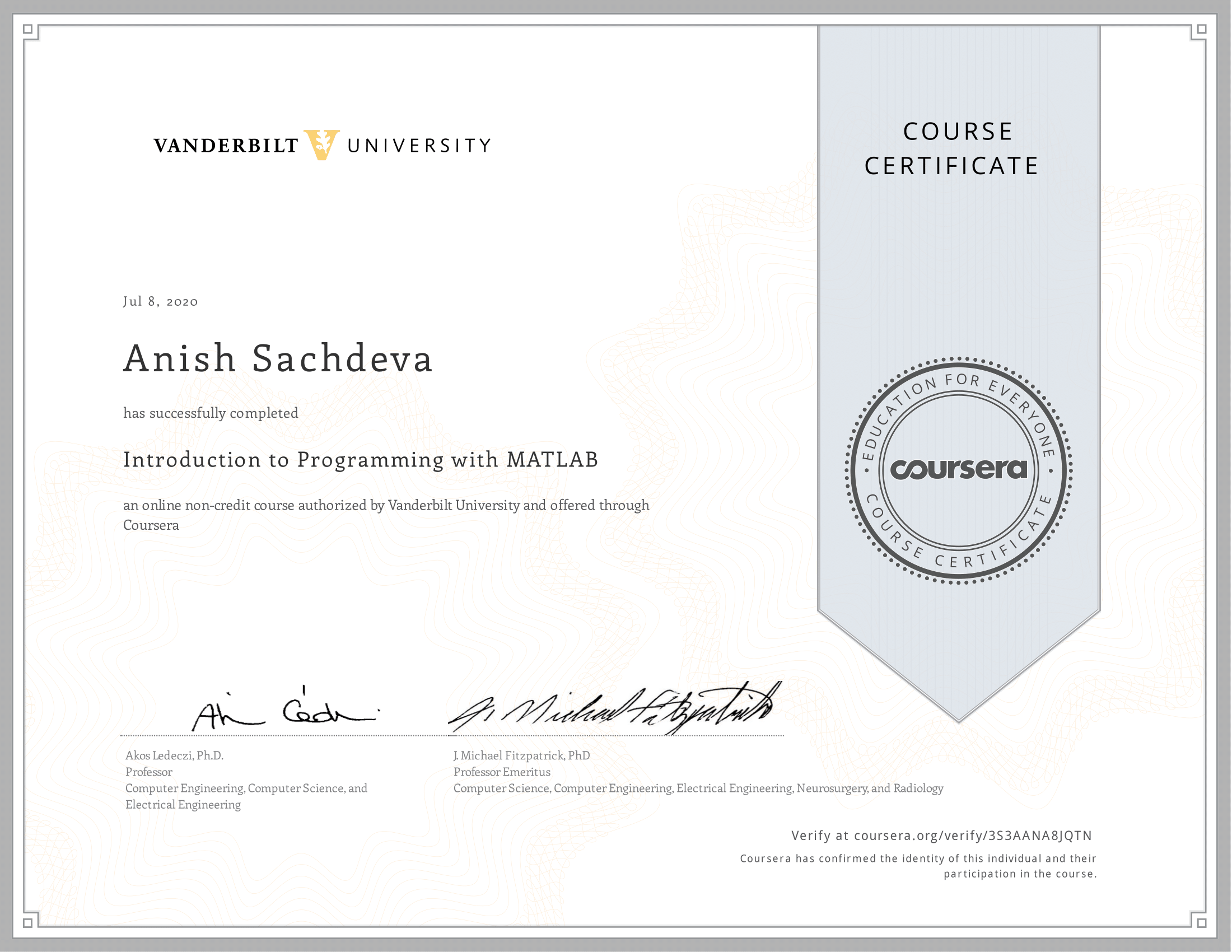 Introduction To Programming With Matlab