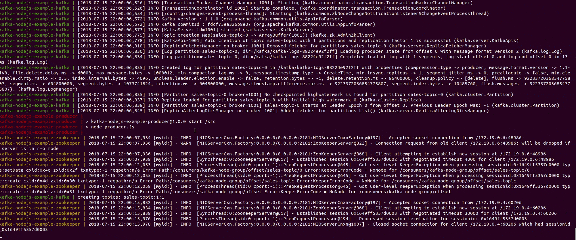 NodeJS에서 생산자 및 소비자와 함께 Kafka를 사용하는 쇼케이스.