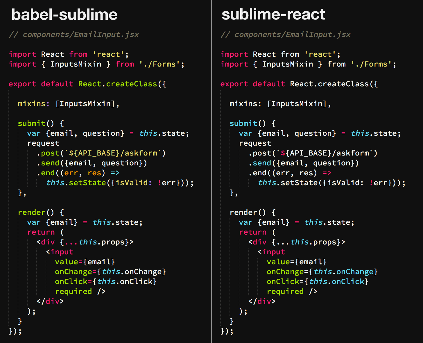 GitHub babel/babelsublime Syntax definitions for ES6 JavaScript