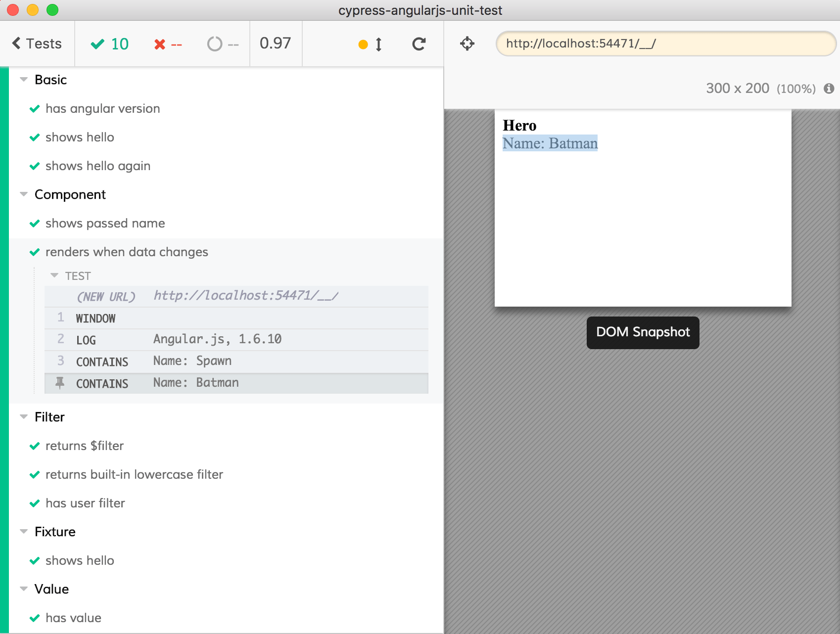 cypressangularjsunittest npm