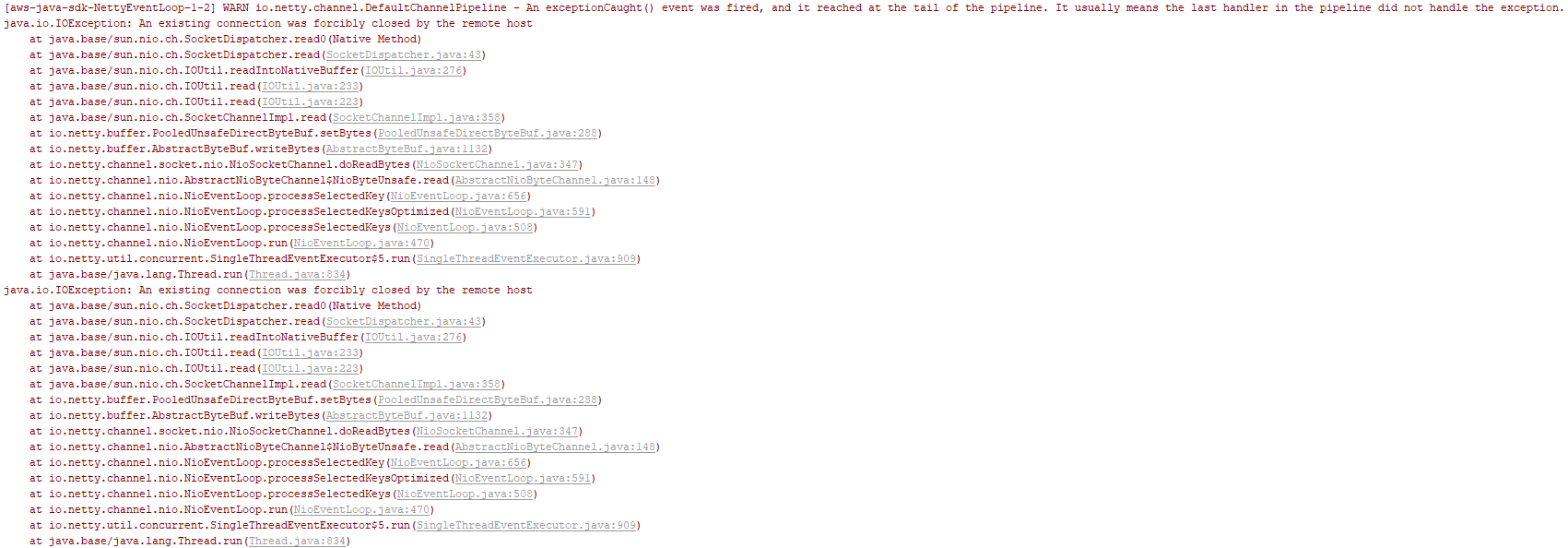 java.io.IOException Connection reset by peer on asynchronous calls of