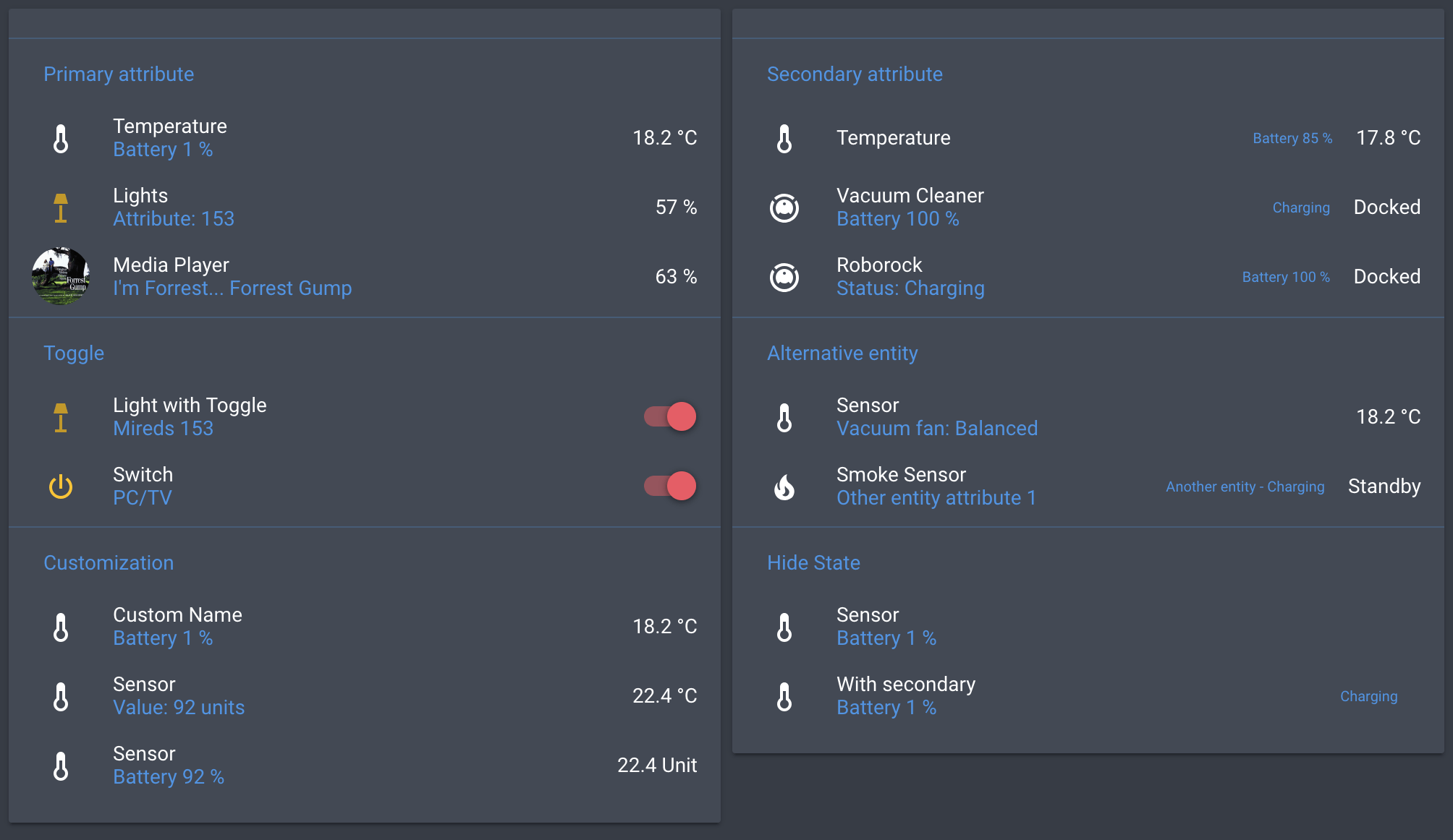 GitHub benct/lovelaceattributeentityrow Show attribute(s) on