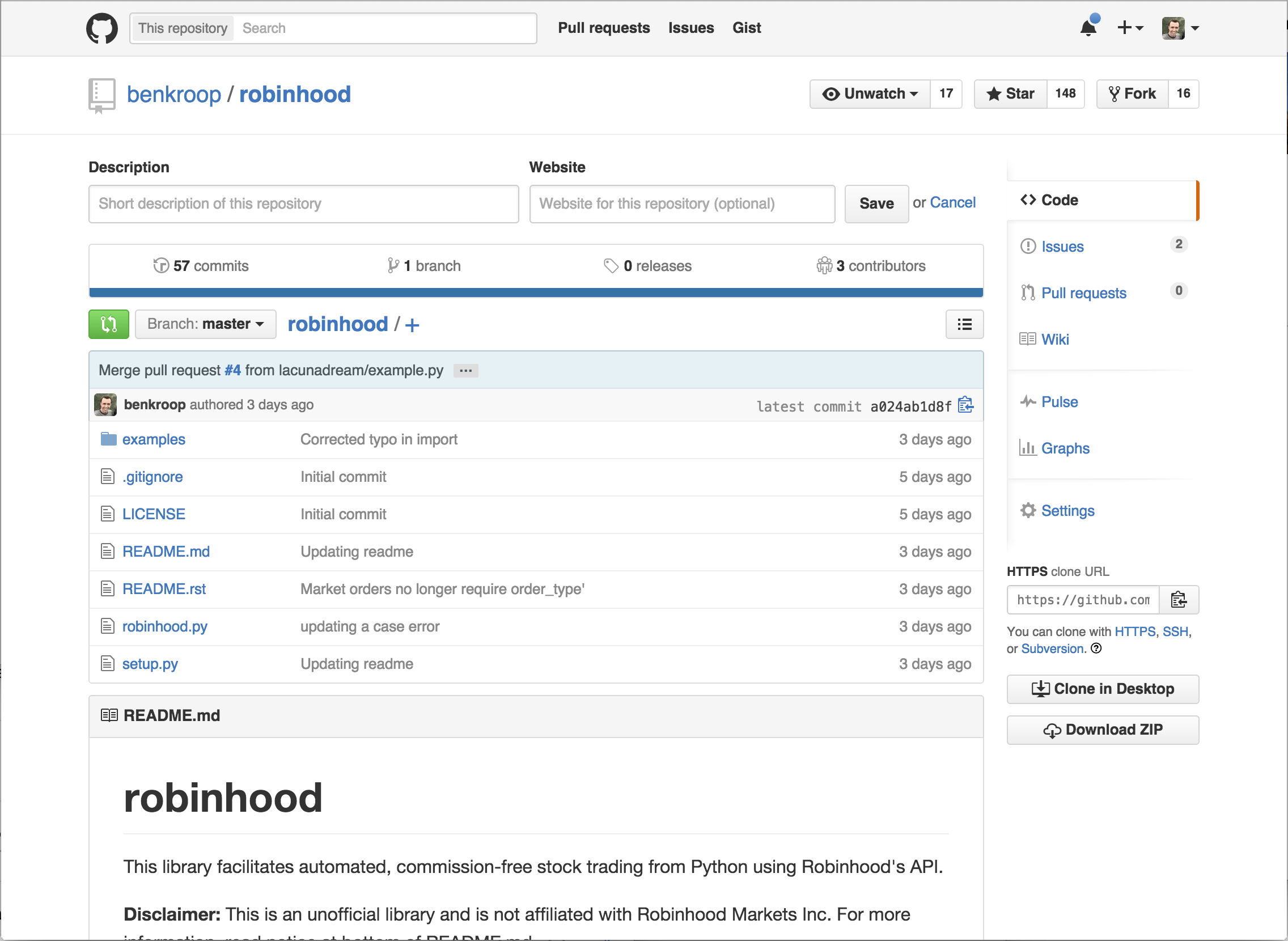 GitHub - benkroop/robinhood