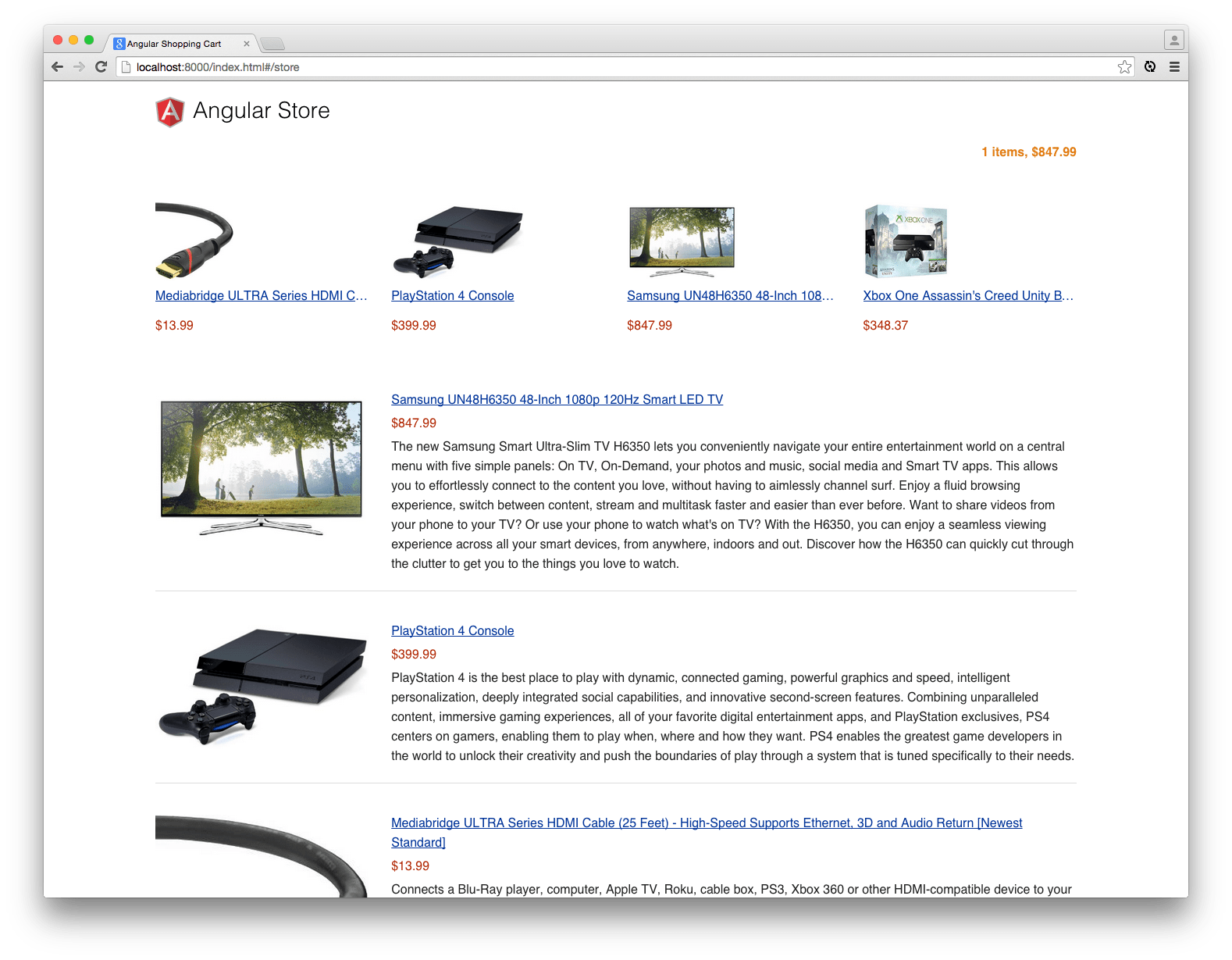 GitHub A basic shopping cart built