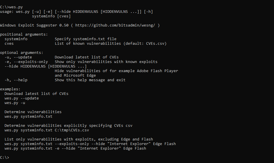 GitHub bitsadmin/wesng Windows Exploit Suggester Next Generation