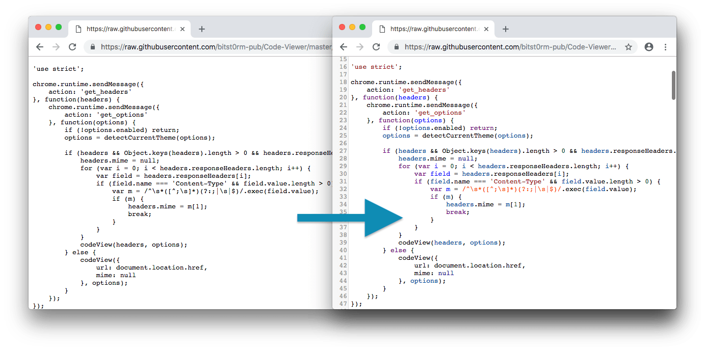 GitHub bitst0rmpub/CodeViewer A chrome extension that provides