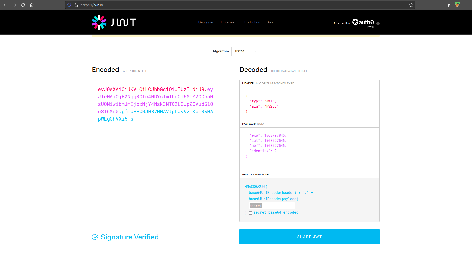 Java JWT Secret SKF writeups
