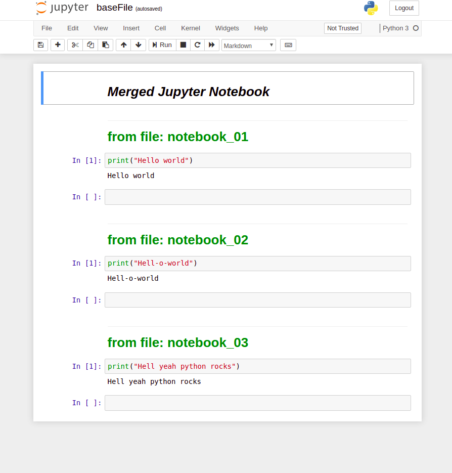 Mergemultiplejupyternotebooks This code is intended to merge
