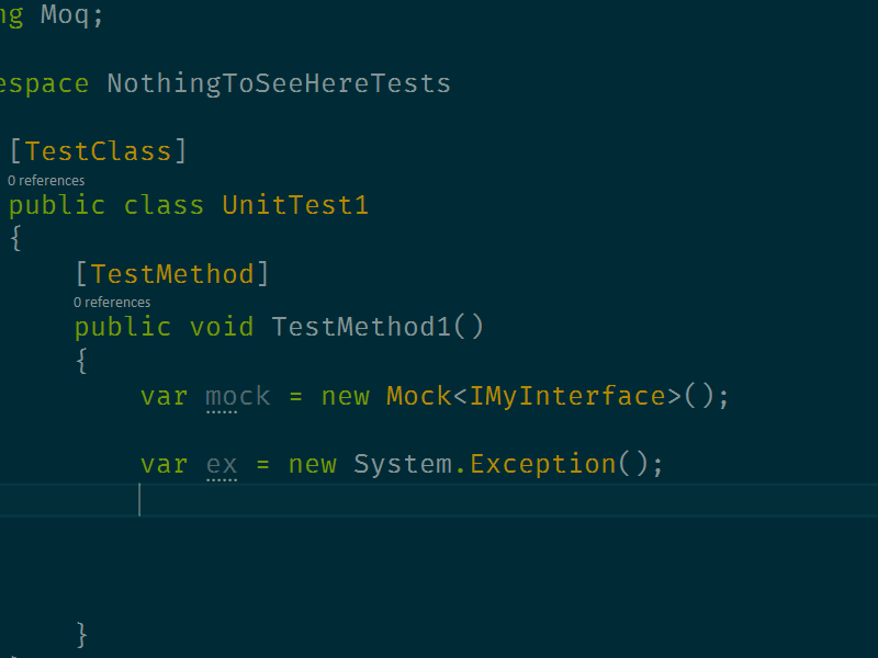 Visual Studio snippets for Moq · Just Some Code