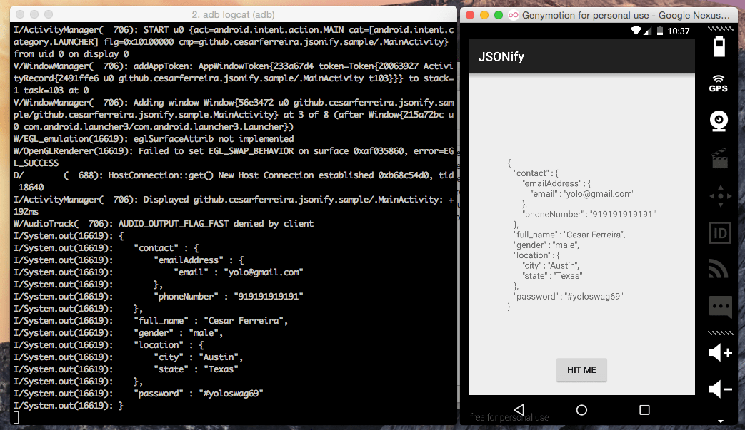 The Android Arsenal JSON jsonify