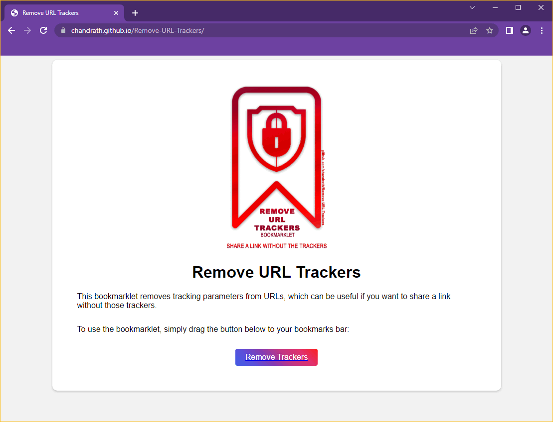 GitHub chandrath/RemoveURLTrackers Remove URL Trackers is a