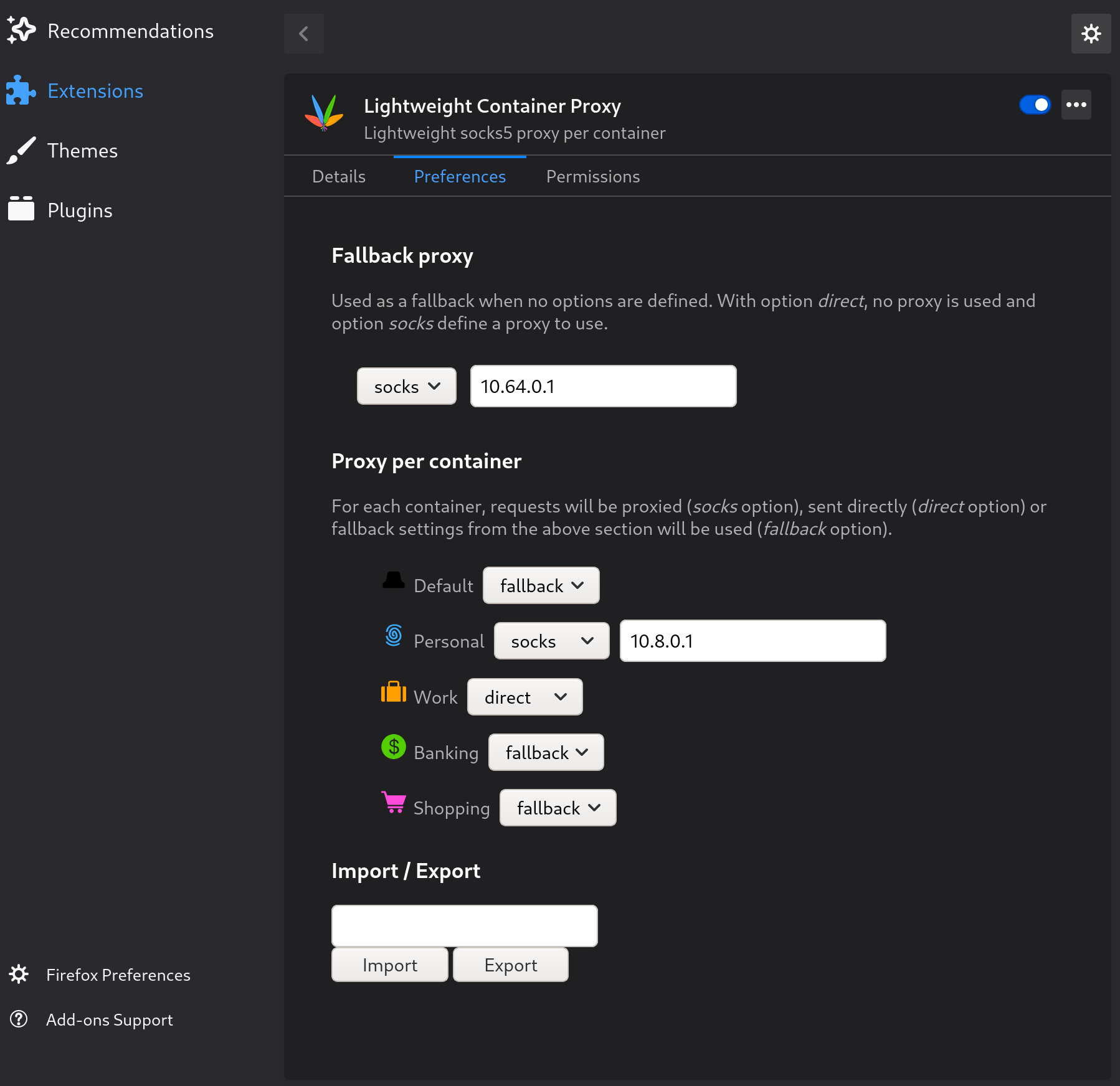 GitHub cljoly/lightweightcontainerproxy lock Lightweight Firefox addon providing SOCKS5