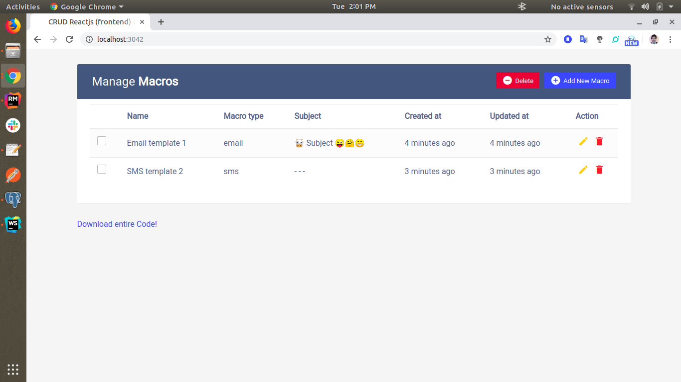 GitHub cloudgithub/reactjscrud Simple CRUD (Create Read Update Delete) in React Js.