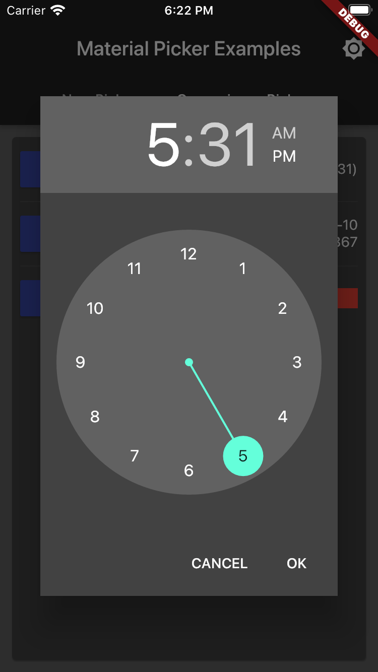 Flutter Material Pickers FlutterCore