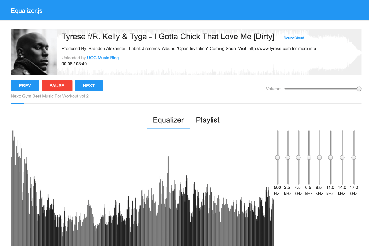 GitHub Bloomca/equalizer SoundCloud music player with equalizer