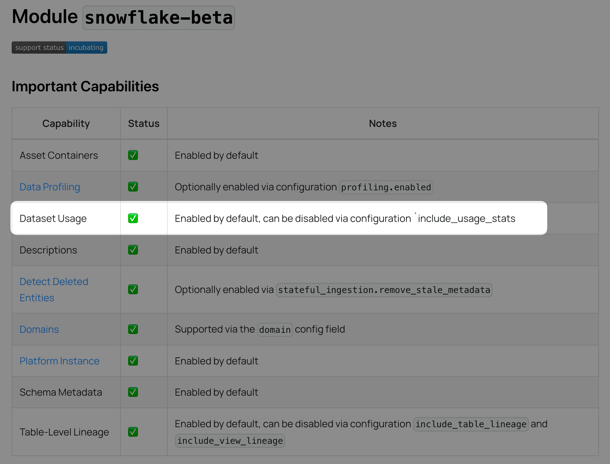 Dataset Usage & Query History DataHub