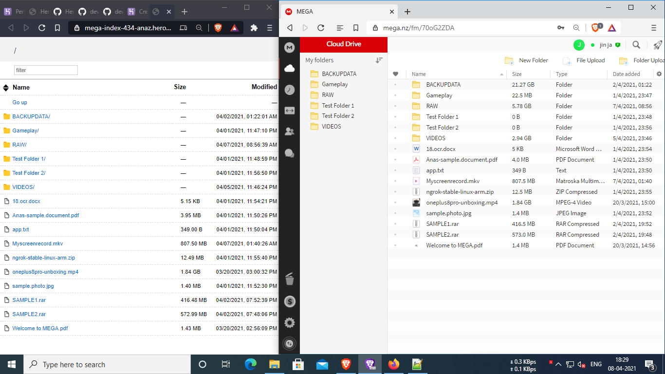 HEROKU MEGA INDEX Megadownloader