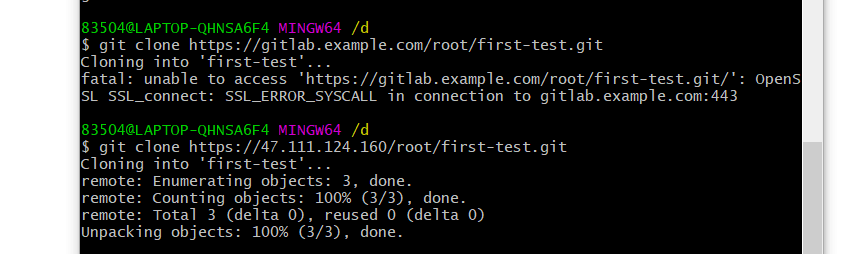 搭建gitlab遇见OpenSSL SSL_connect SSL_ERROR_SYSCALL in connection to