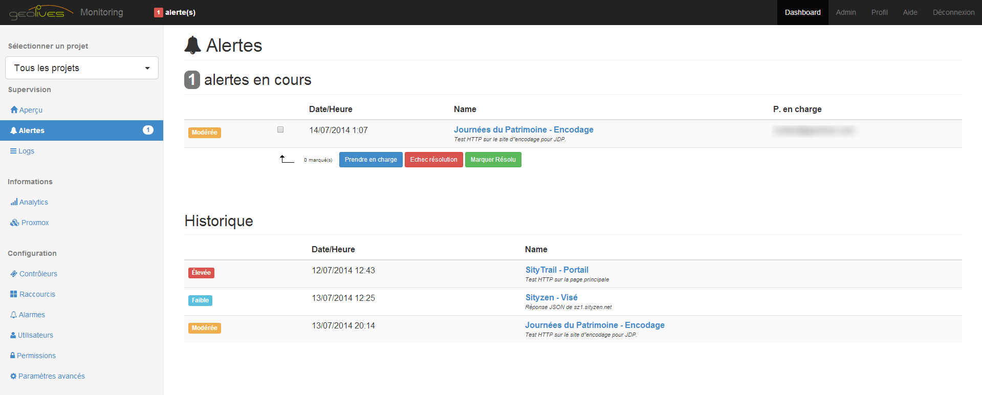 Monitoring by doubotis