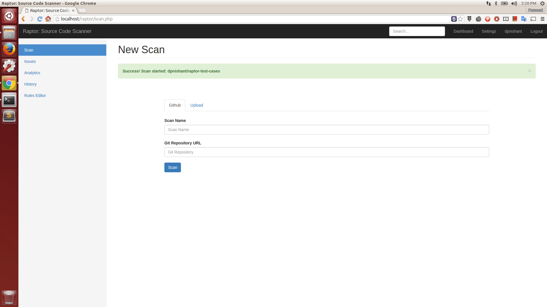 GitHub dpnishant/raptor Webbased Source Code Vulnerability Scanner