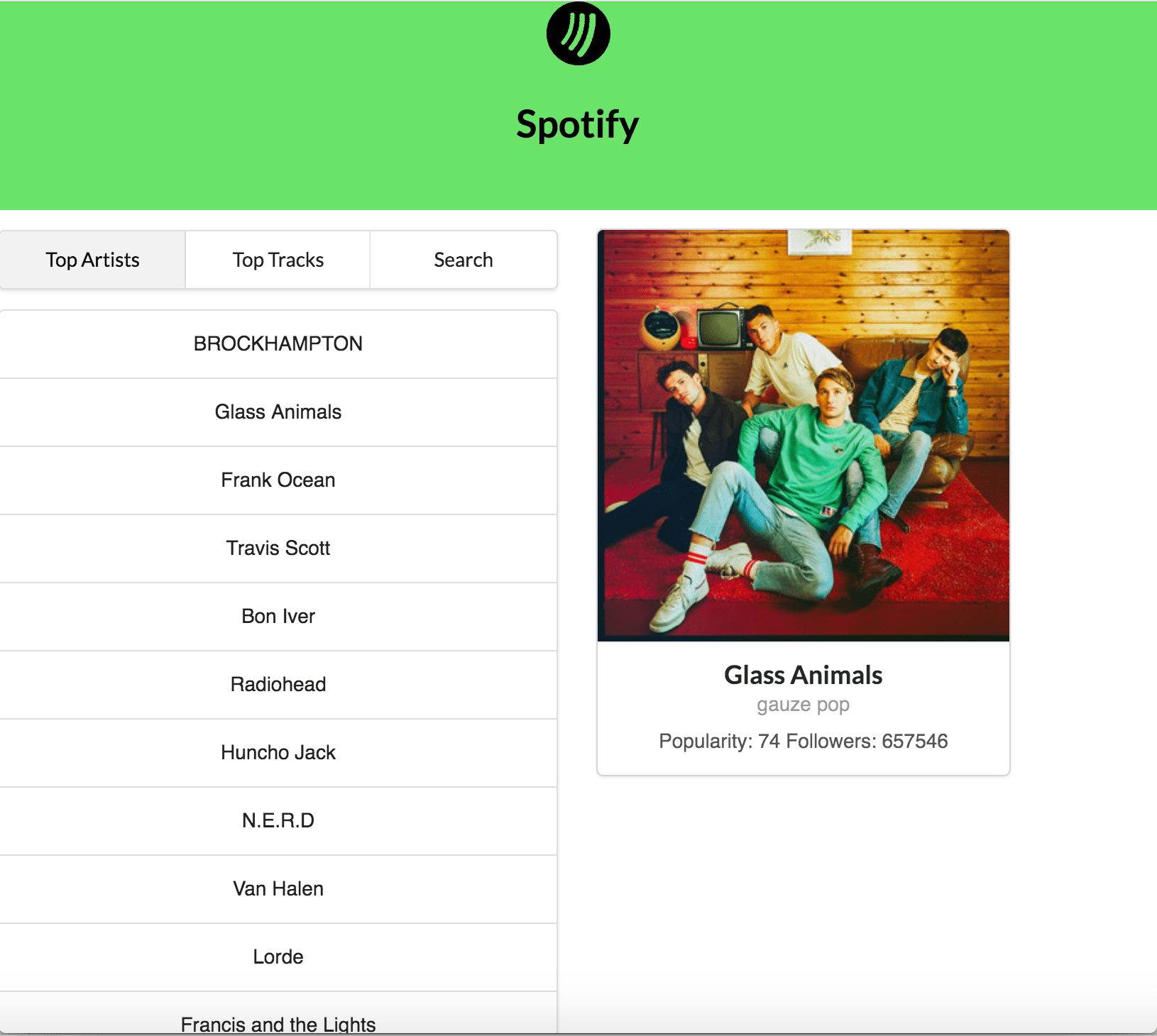 GitHub ebatsell/spotifyviewer A  UI to view your favorite songs