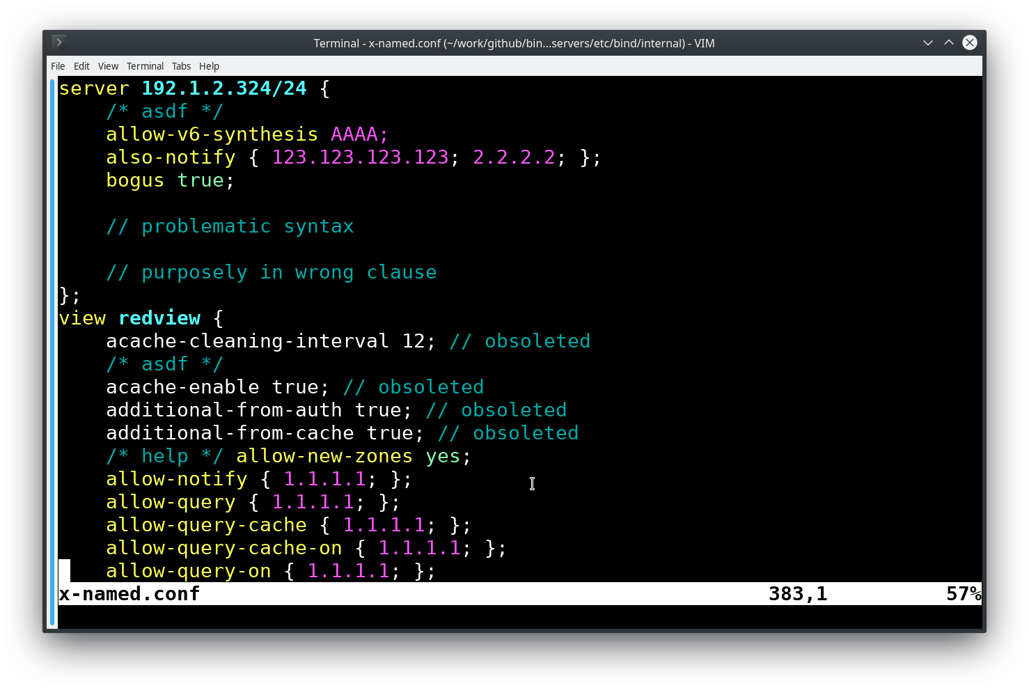 Vim Syntax Bind Named