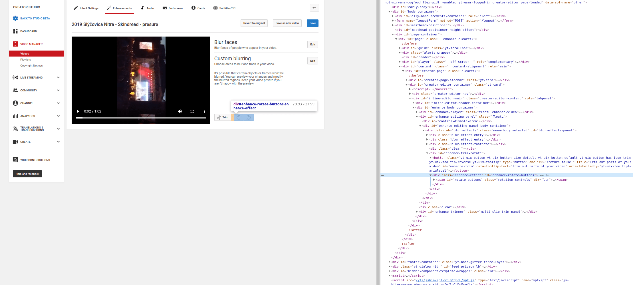 How to rotate video on Youtube