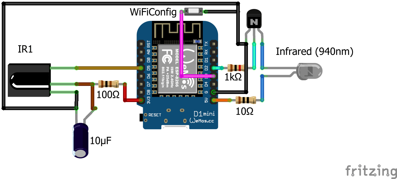 Supla universal IR emitter for 8 codes