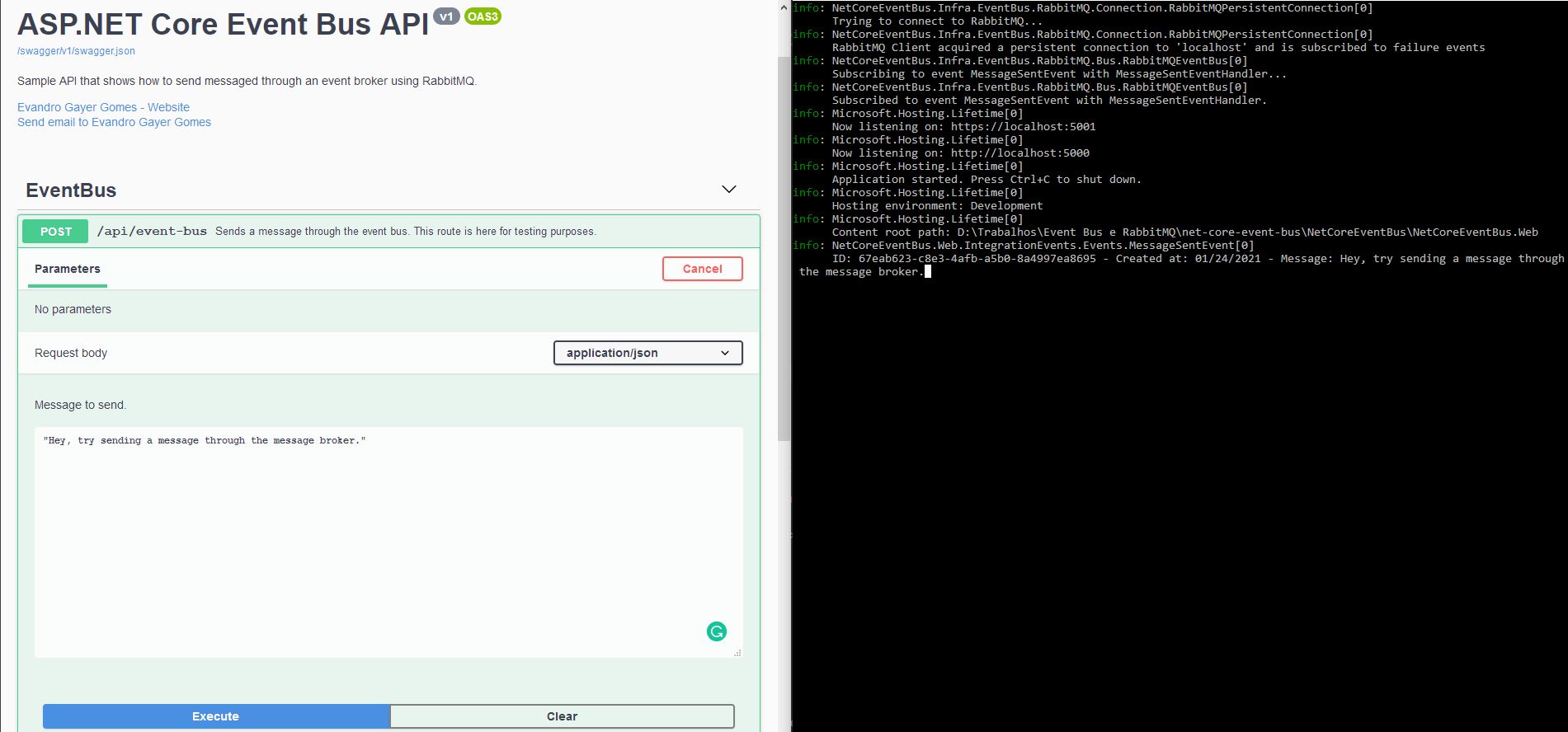 GitHub Sample event bus