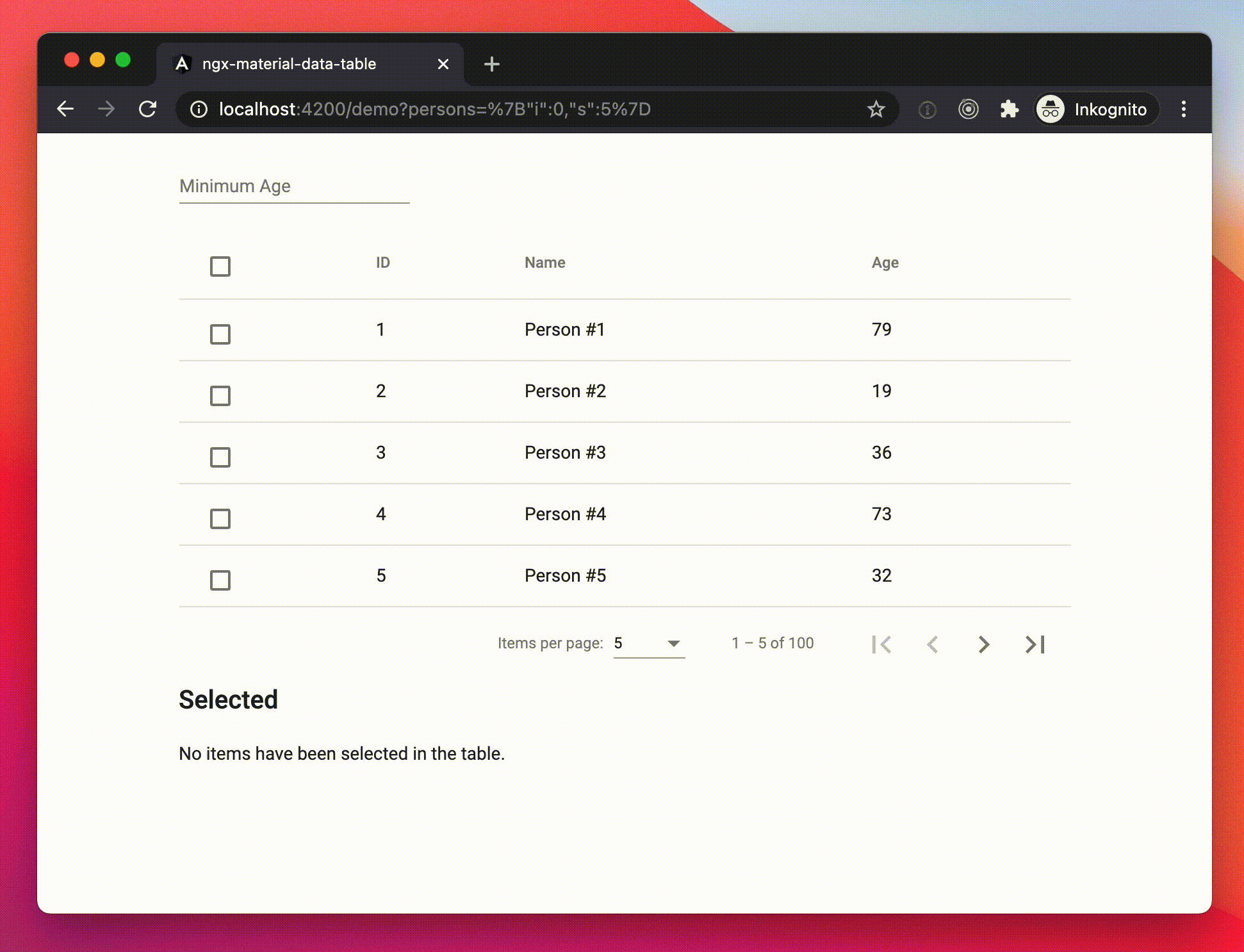 ngxmaterialdatatable npm