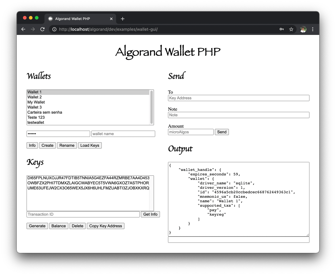 Creating Algorand Wallet Application with PHP Algorand SDK Algorand