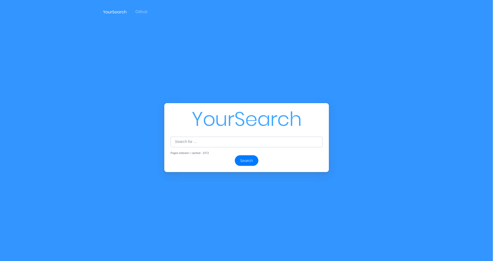 GitHub fifthsegment/yoursearch A simple open source web indexer