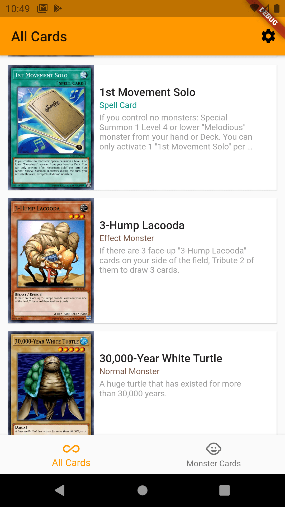 Flutter Yugioh Cards Sample App FlutterCore