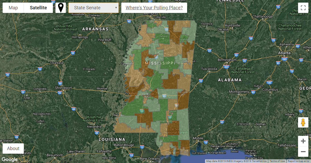 Mississippi Primaries August 6th 2019 Interactive Map