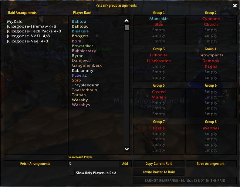 GitHub fjaros/cleangroupassigns World of Warcraft Classic Addon to